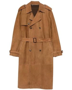 Canali ベルテッド ダブルジャケット - ブラウン