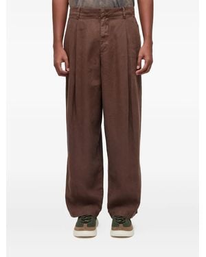 Osklen Pleated-Details Pants - Brown