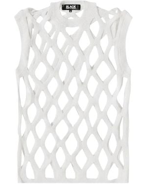 Comme des Garçons Open-Knit Vest - White