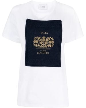 Barrie Logo-Patch Cotton T-Shirt - Blue