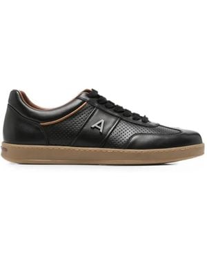 Alberto Gozzi Perforated Leather Trainers - Black