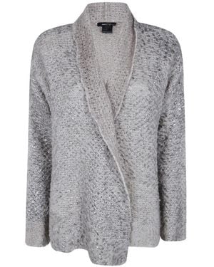 Avant Toi Metallic-Effect Open-Knit Cardigan - Grey