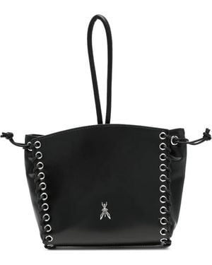 Patrizia Pepe Pochette En Cuir À Lacets - Black