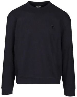 Giorgio Armani Jersey Con Logo Bordado - Azul