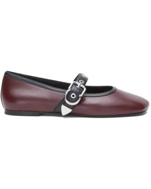 3.1 Phillip Lim Mary Jane Buckle Strap Flats - White