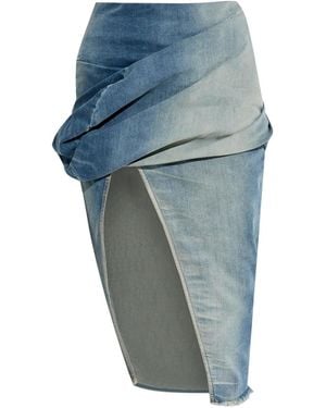 Rick Owens Low Twist Midi-Rok - Blauw