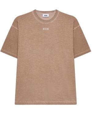 Gcds Logo-detail Cotton T-shirt - ナチュラル