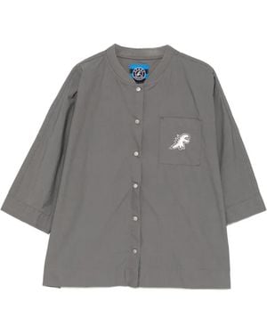 SPORT b. by agnès b. Crystal-Embellished Logo Shirt - Grey