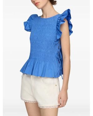 Ganni Round Neck Top - Blue
