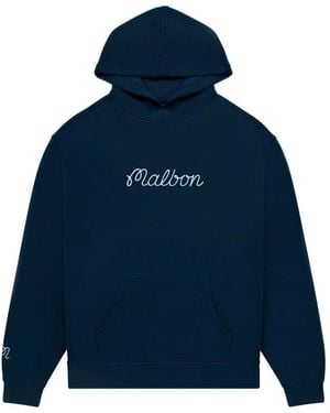Malbon Golf Fesque Embroidered Hoodie - Blue