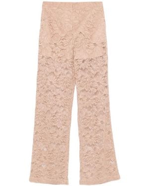 Sportmax Floral-Lace Trousers - Natural