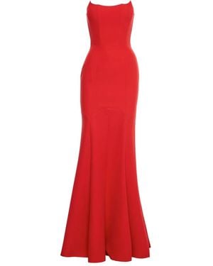 V:PM ATELIER Strapless Fishtail Dress - Red