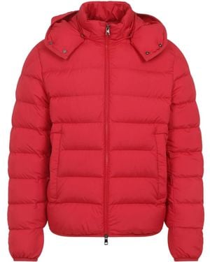 Moncler Hooded Quilted Down Jacket - Red