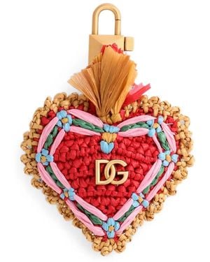 Dolce & Gabbana Logo-Plaque Keyring - Red