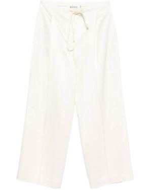 Rohe Drawstring Straight-Hem Trousers - White