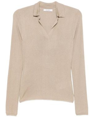 Max Mara Ribbed-Knit Fergo Sweater - Natural