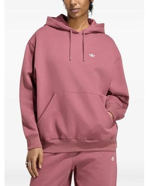 adidas Logo-Embroidered Hoodie - Pink