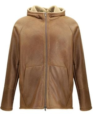 Salvatore Santoro Hooded Shearling Jacket - Brown
