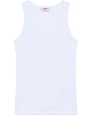Gcds Logo-Embroidered Tank Top - White