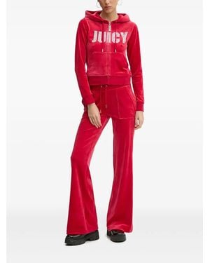 Juicy Couture Astor Velour Pocket Pants - Red