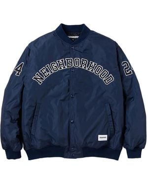 Neighborhood Varsity-Style Bomber Jacket - Blue