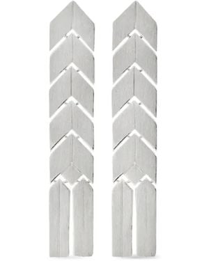 Bevza Spikelet Flat Earrings - White