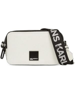 KARL LAGERFELD Logo-Plaque Camera Bag - White