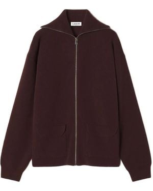 Lanvin Zip-Fastening Cashmere Cardigan - Purple