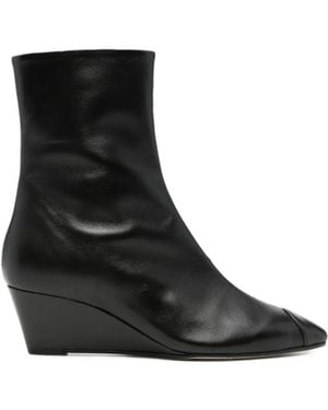 Aeyde Mia Cap Wedge-Heel Ankle Boots - Black