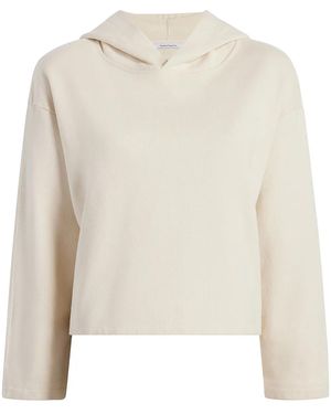 Another Tomorrow Cropped Jersey Hoodie - White