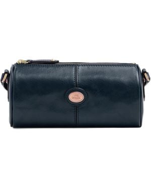 The Bridge Cylindrical-Shape Leather Shoulder Bag - Blue