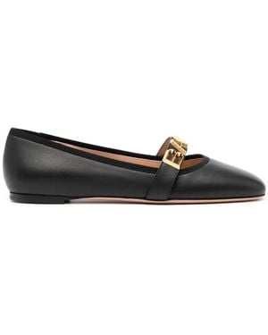 Bally Balby レザー フラットシューズ - ブラック