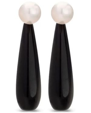 Sophie Buhai Angelyne Onyx Pearl Earrings - White