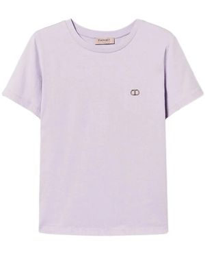 Twinset Logo-Plaque T-Shirt - Purple