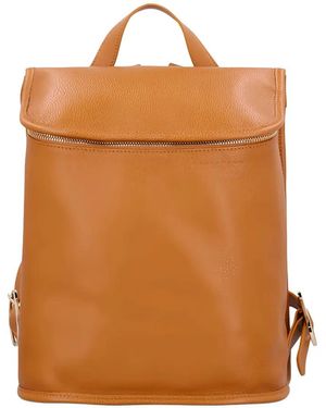 Longchamp Medium Le Foulonné Leather Backpack - Orange