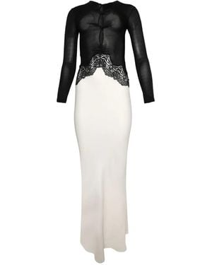 Christopher Esber Lace-Trimmed Long-Sleeve Dress - White
