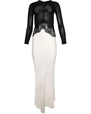 Christopher Esber Lace-Trimmed Long-Sleeve Dress - White