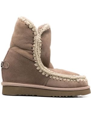 Mou Wedge Short Boots - Brown