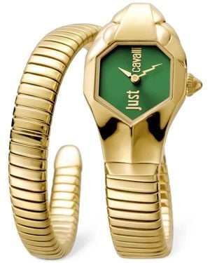 Just Cavalli Signature Snake Glam Dna 22Mm Watch - Yellow