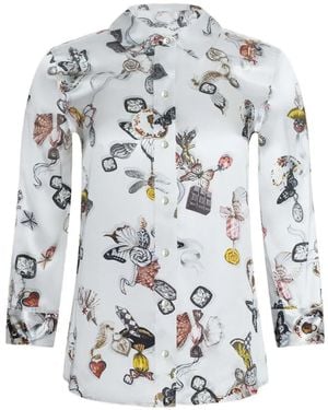 L'Agence Danie Graphic-Print Blouse - White