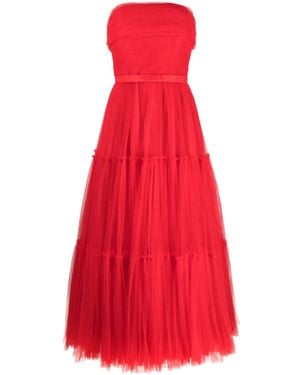 Ana Radu Off-Shoulder Fluted Maxi Dress - Red