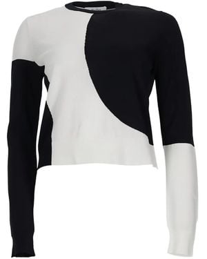 Max Mara Intarsien-Pullover - Schwarz