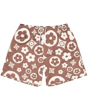 Bravest Studios Floral-Print Mesh Track Shorts - White