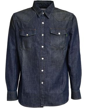 Department 5 Buttoned Western Shirt - Blue