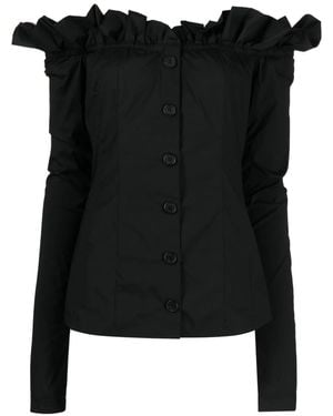Philosophy Di Lorenzo Serafini Blusa A Maniche Lunghe Con Spalle Scoperte - Nero