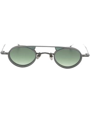Rigards Round-Frame Clip-On Sunglasses - Green