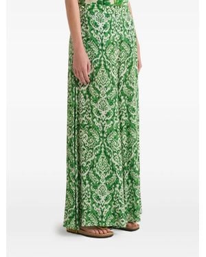 Maliparmi Pantalon Fluide À Imprimé Ikat - Green