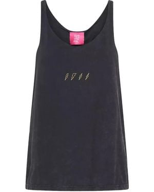 One Teaspoon Lightning-Print Top - Blue