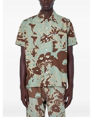 NOMARHYTHM Camouflage-Print Short-Sleeve Shirt - Grey