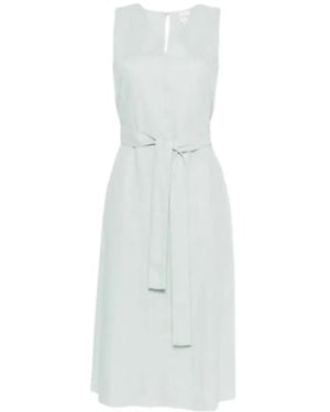 Calvin Klein Belted Sleeveless Midi Dress - White